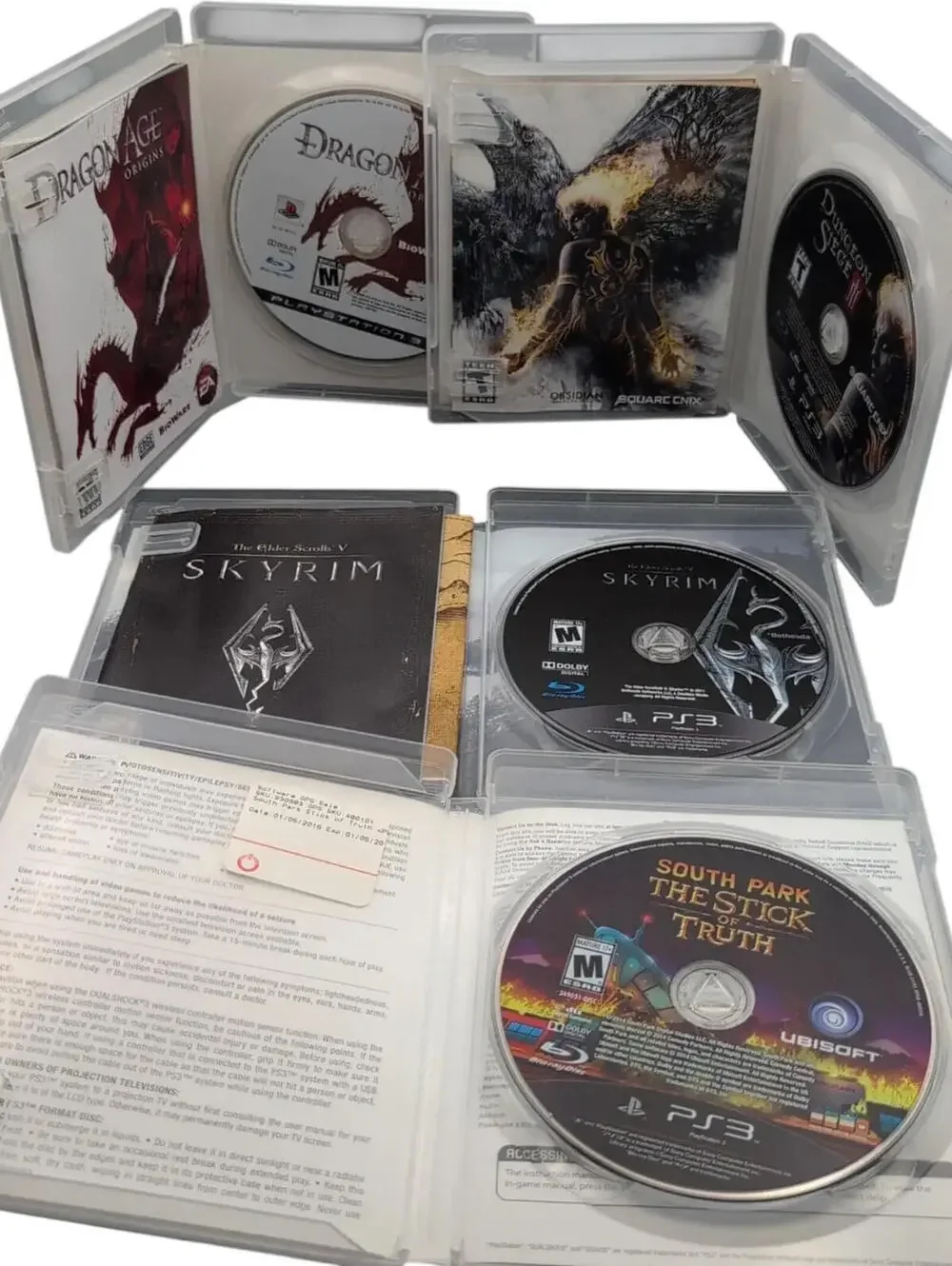 Sony PlayStation 3 PS3 RPG Game Lot 4x Skyrim South Park Dragon Age CIB Complete